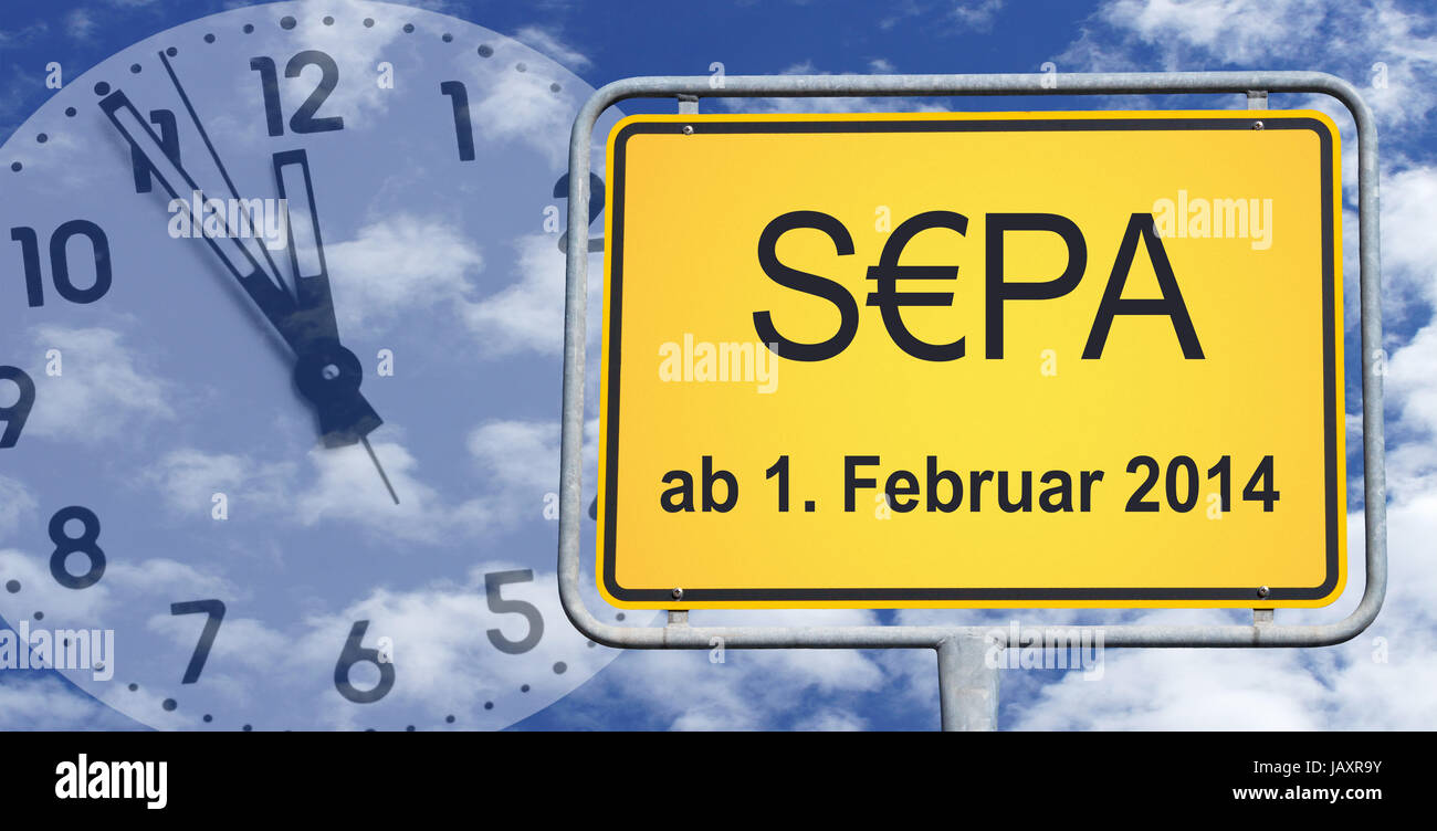 SEPA - ab 1. Februar 2014 Stock Photo