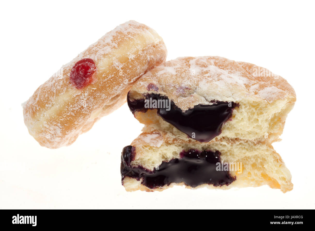 Doughnuts with jam isolated on white background Stock Photo Alamy