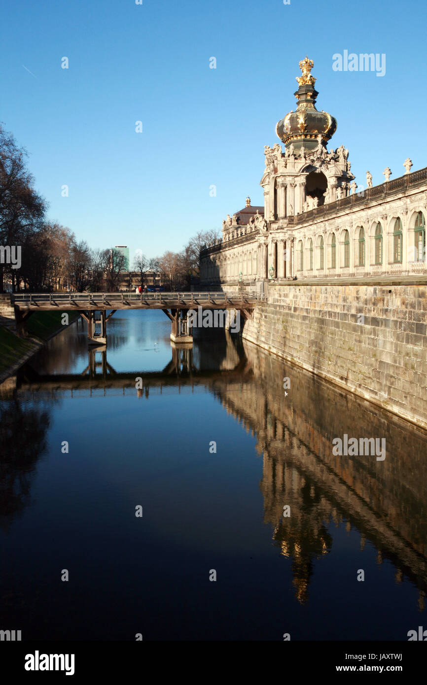 Kronentor am Dresdner Zwinger, Sachsen, Deutschland, Dresden Stock Photo
