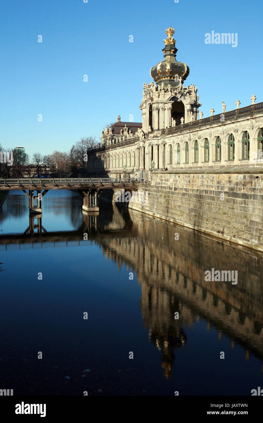 Kronentor am Dresdner Zwinger, Sachsen, Deutschland, Dresden Stock Photo