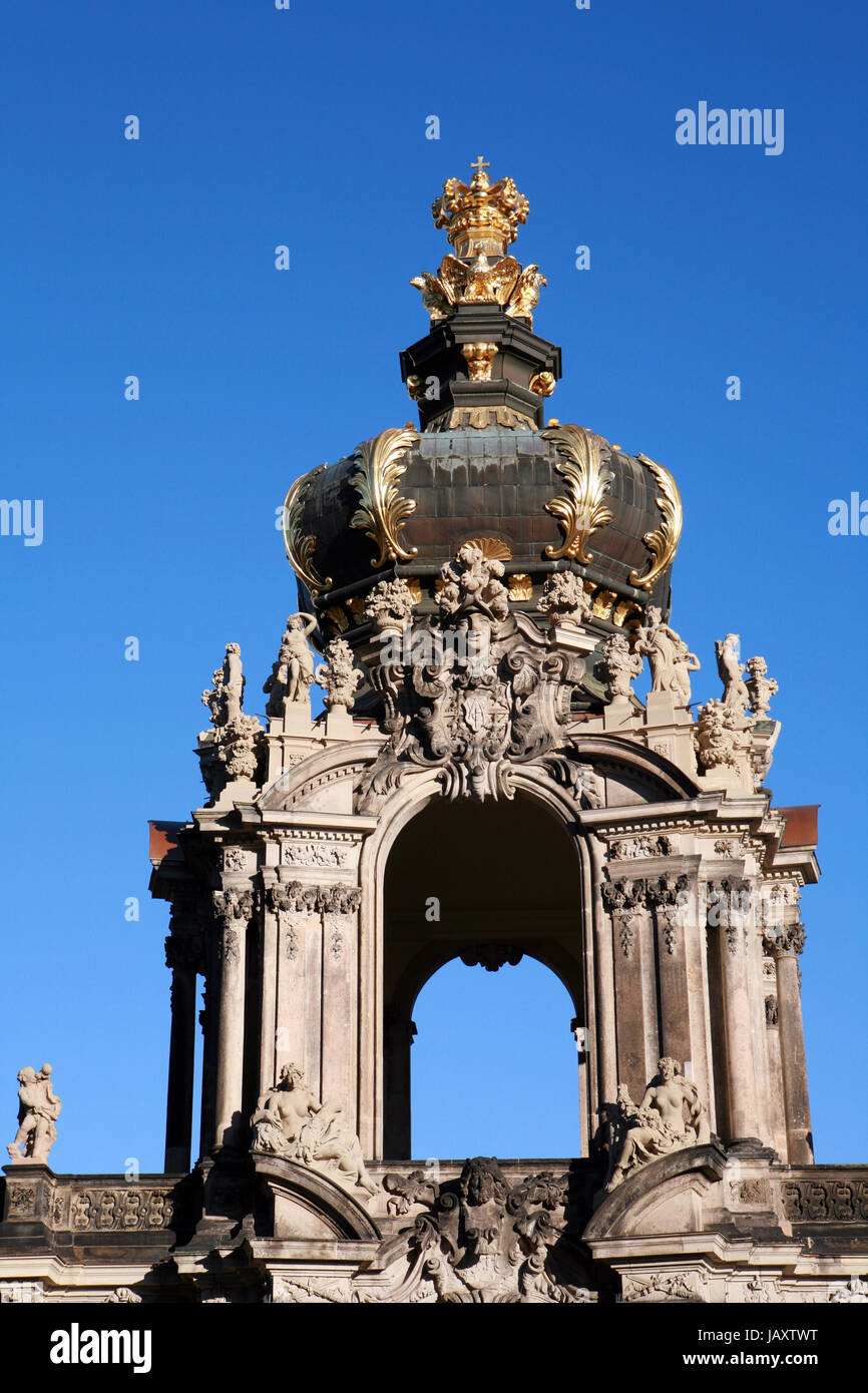 Kronentor am Dresdner Zwinger, Sachsen, Deutschland, Dresden Stock Photo