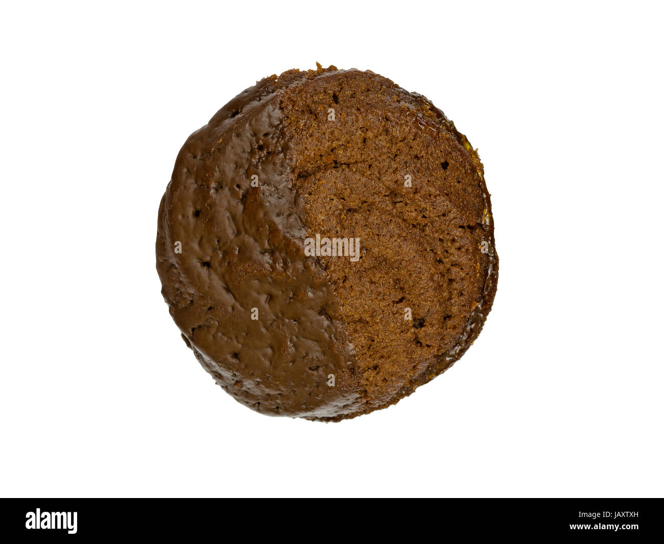 Hausgemachter getunkter Schokokeks; homemade dipped chocolate biscuit Stock Photo