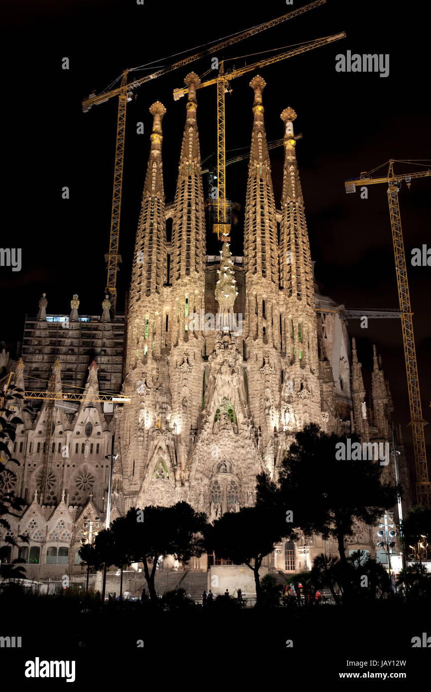 Famous architecture masterpiece Sagrada Familia in Barcelona, Spain ...