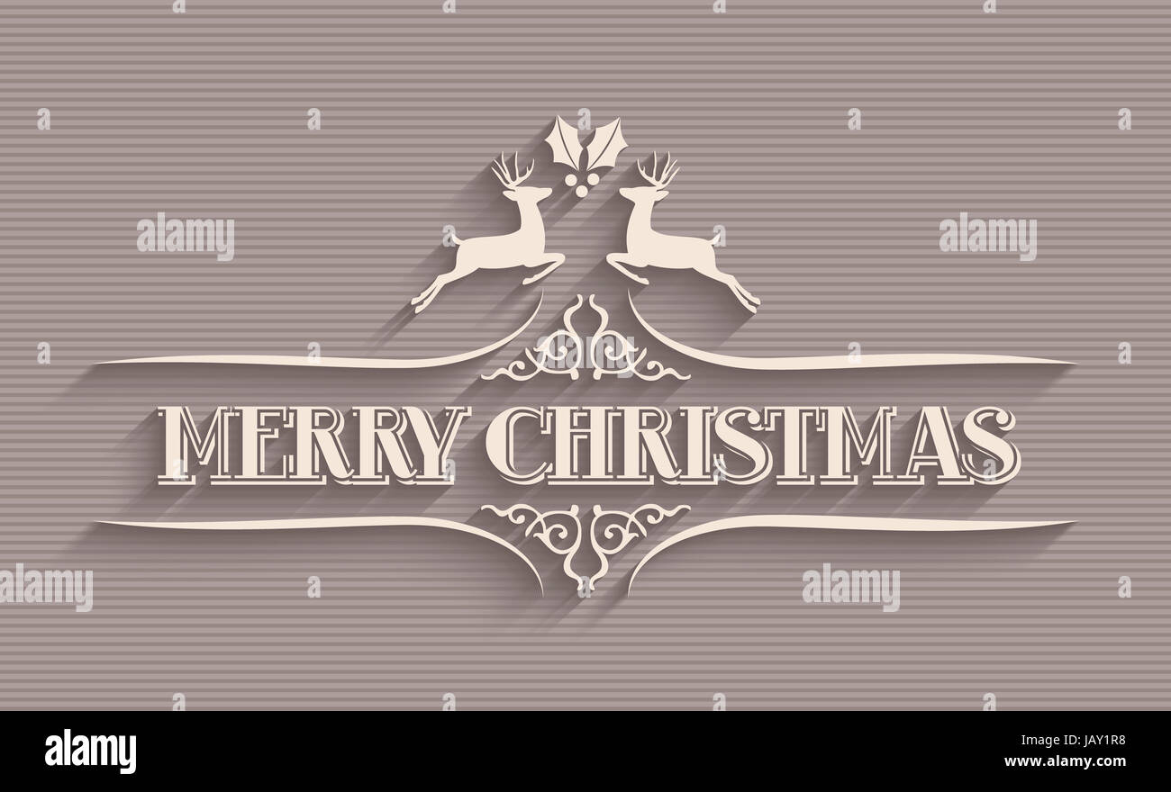 Merry Christmas vintage text greeting card background. EPS10 vector ...