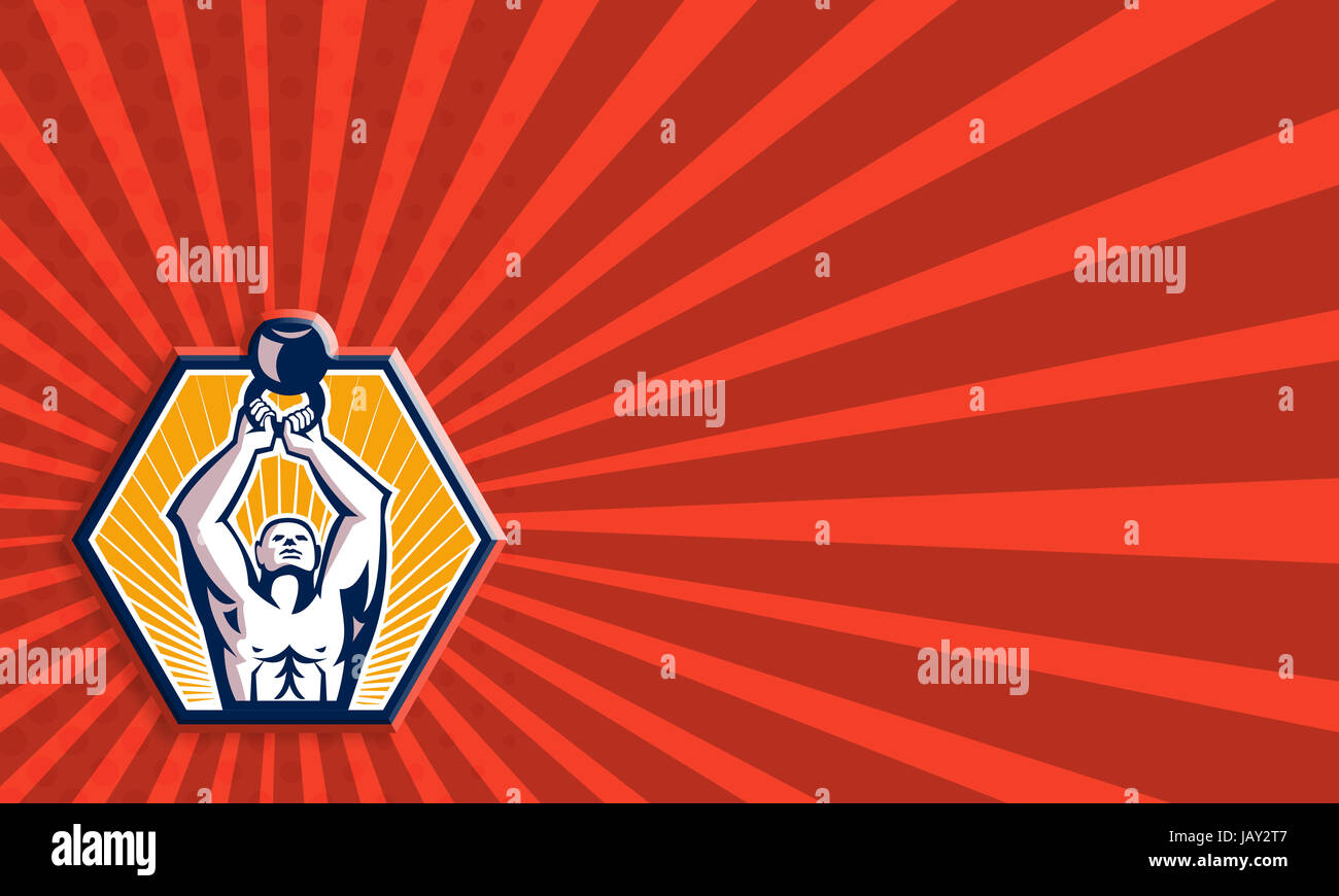 Business card template showing illustration of a crossfit athlete