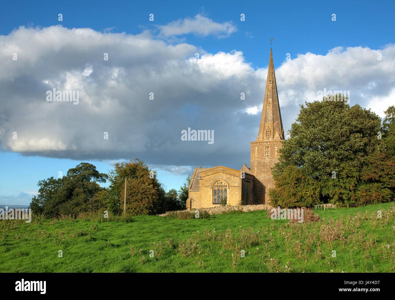 Saintbury church near Chipping Campden, Gloucestershire, England. Stock Photo