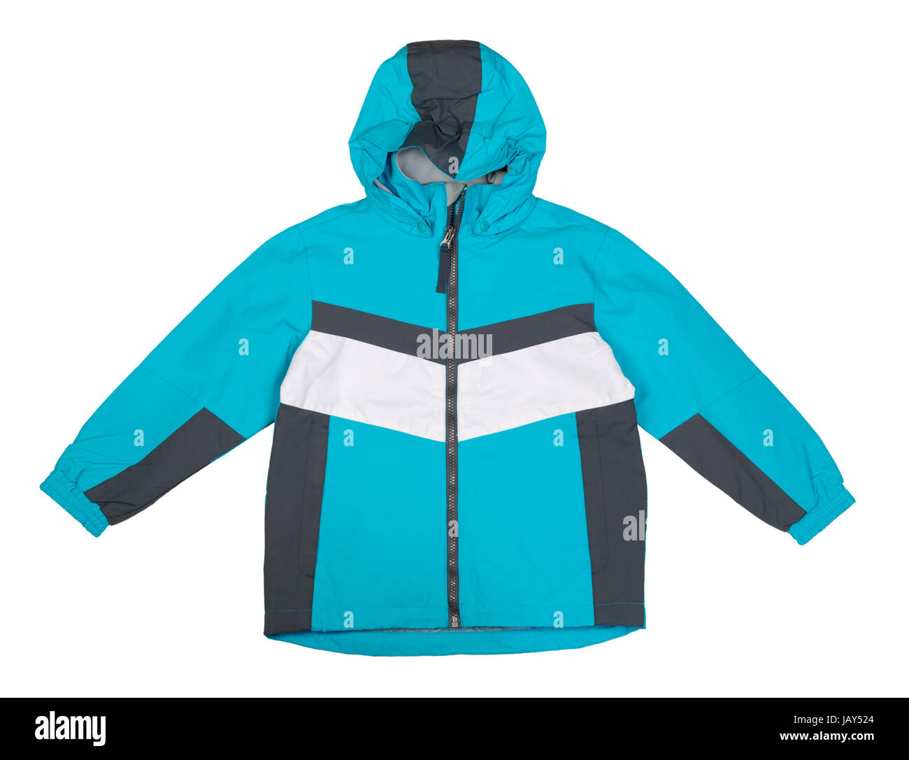 Sports jacket with hood isolated on white Stock Photo Alamy