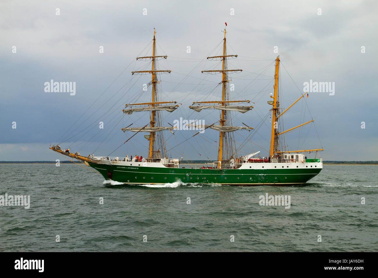 Großsegler 'Alexander von Humboldt II' vor Warnemünde auf der Ostsee, Hanse-Sail 2013 Stock Photo