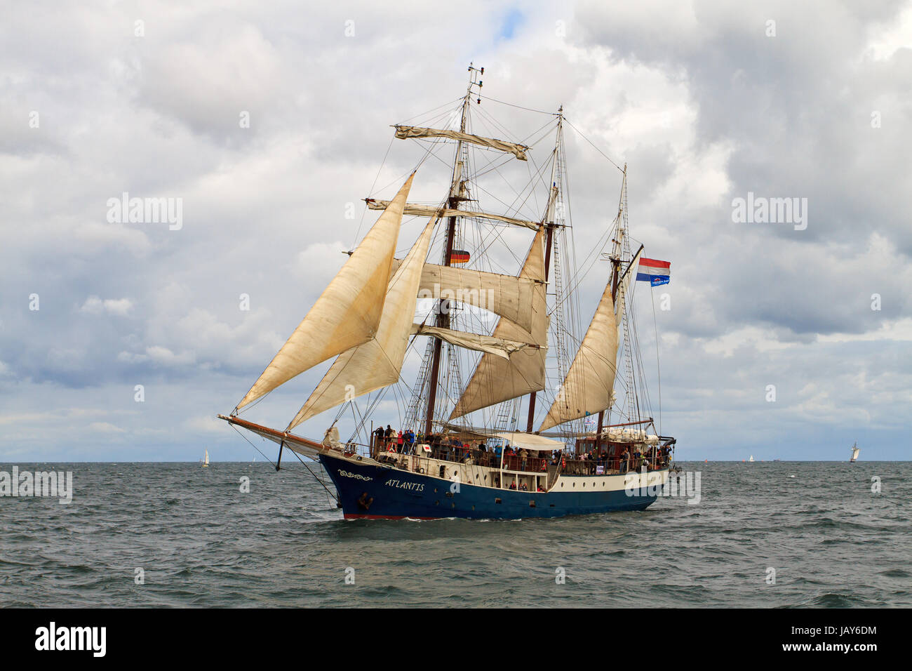 Segelschiff 'Atlantis'  vor Warnemünde, Hanse Sail 2013 Stock Photo