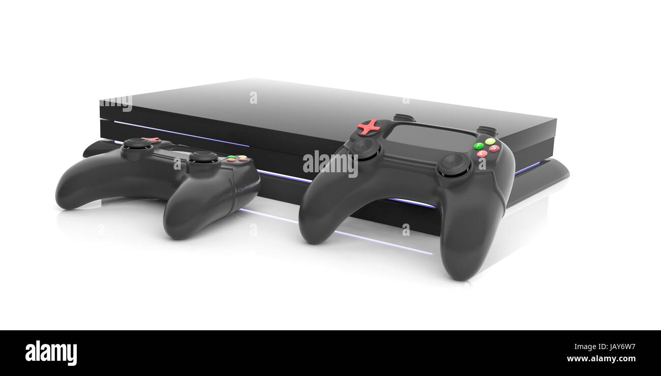 Video games console controller on white background. 3d illustration