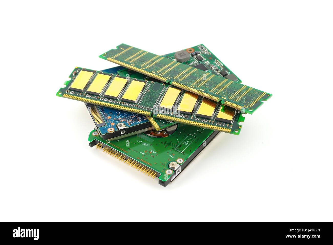 Electronic components for computer over white Stock Photo Alamy