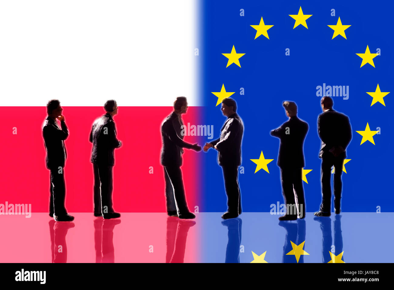 Relations between Poland and Europe Stock Photo