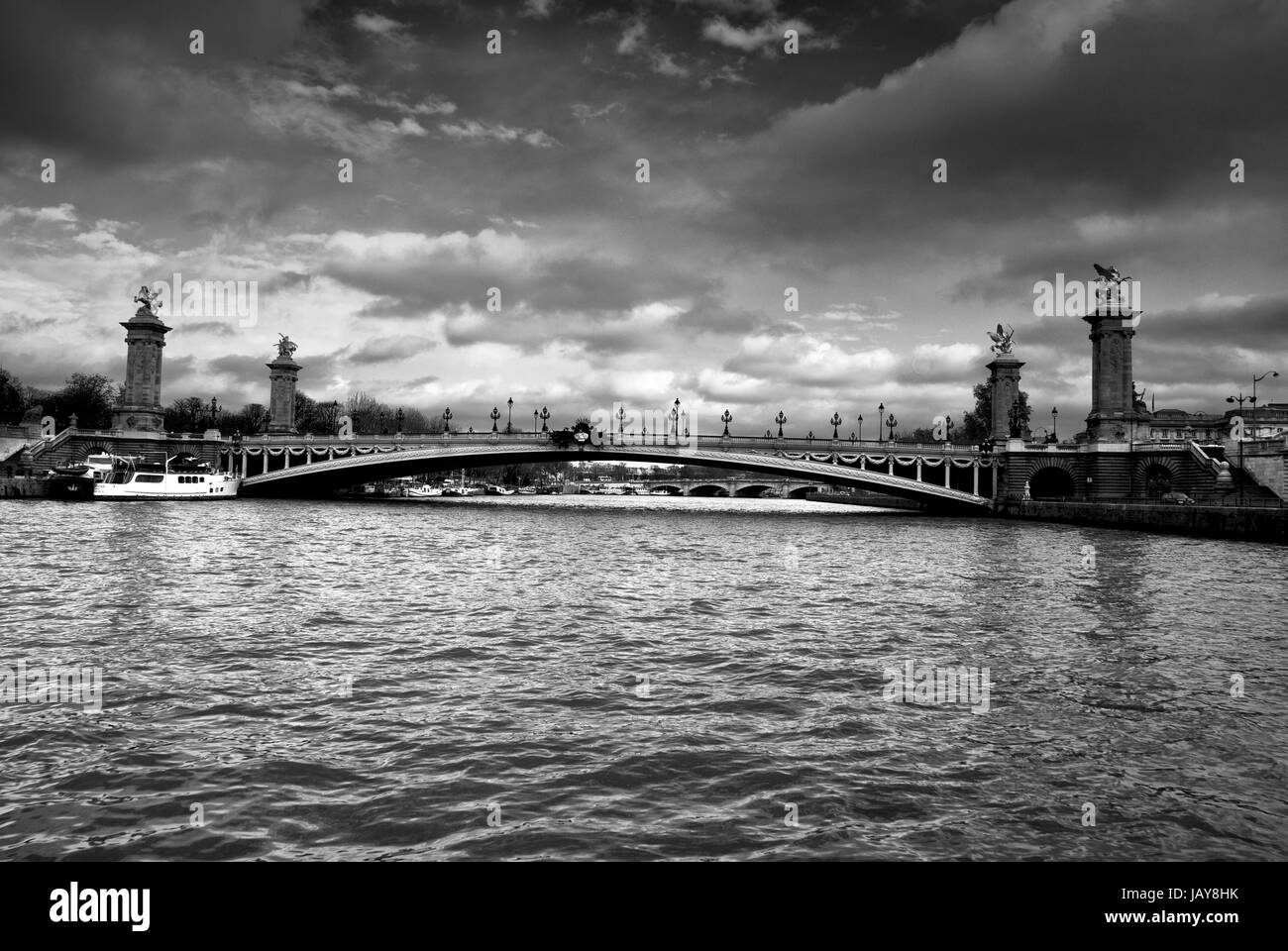 River Seine in Paris and view on the city Stock Photo
