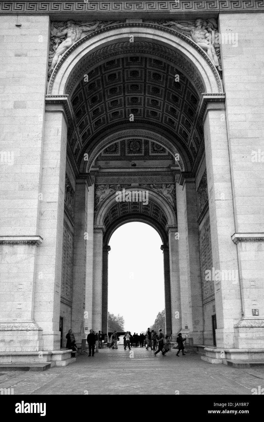 Monumental Landmark Arch De Triumph in Paris - France Stock Photo