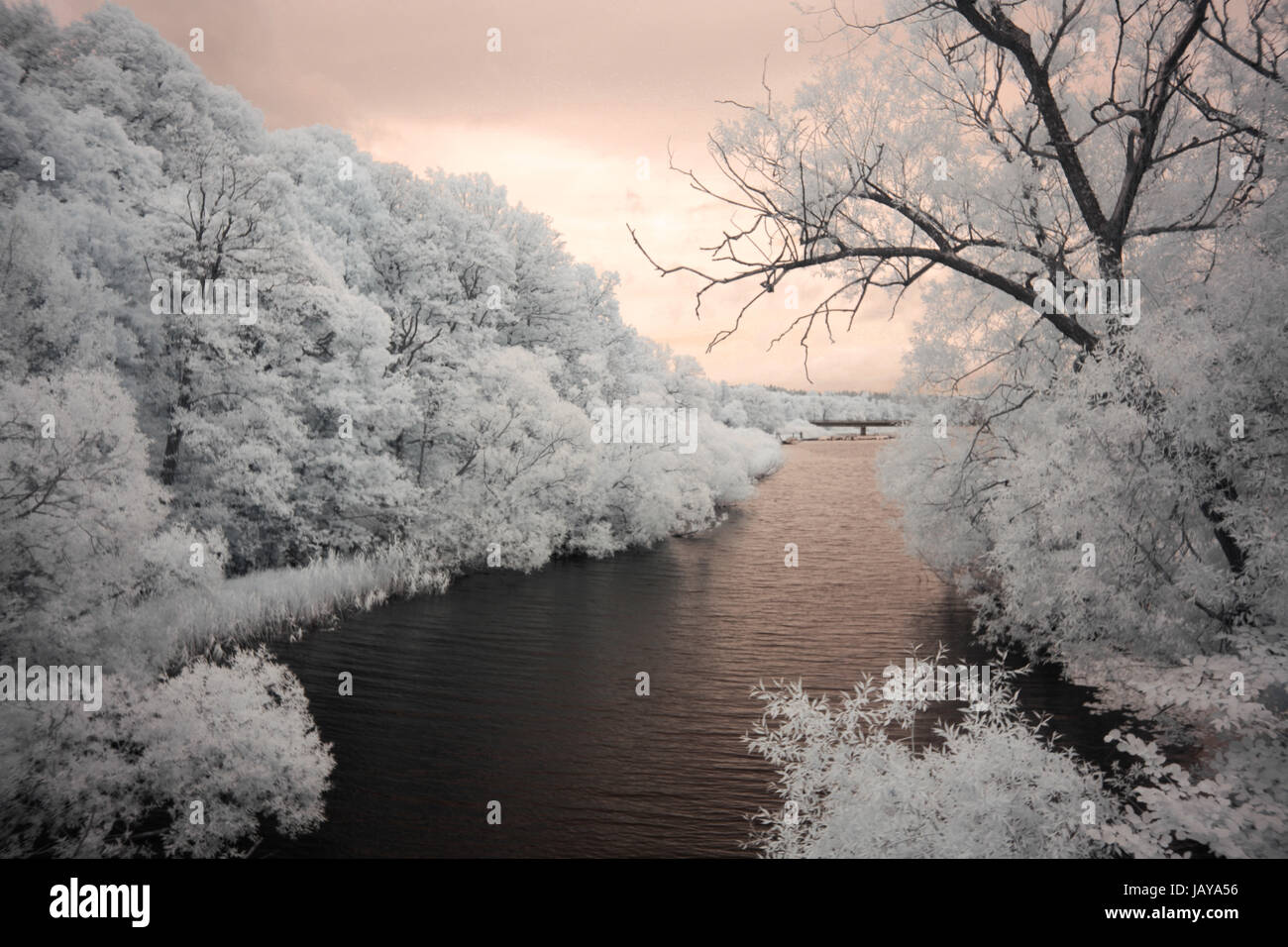A picture taken from a rail road bridge IR filter Stock Photo