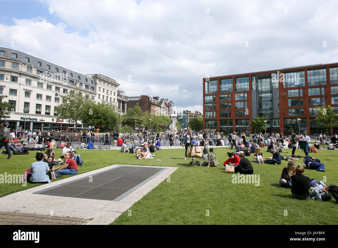 Piccadilly Gardens, Manchester, UK Stock Photo Alamy