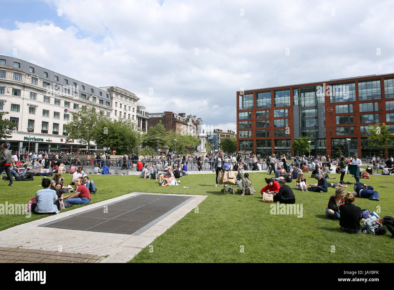 Piccadilly Gardens, Manchester, UK Stock Photo