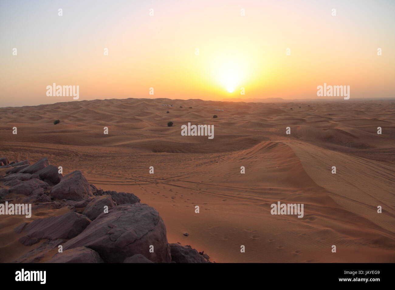 sand dunes in the dubai desert Stock Photo