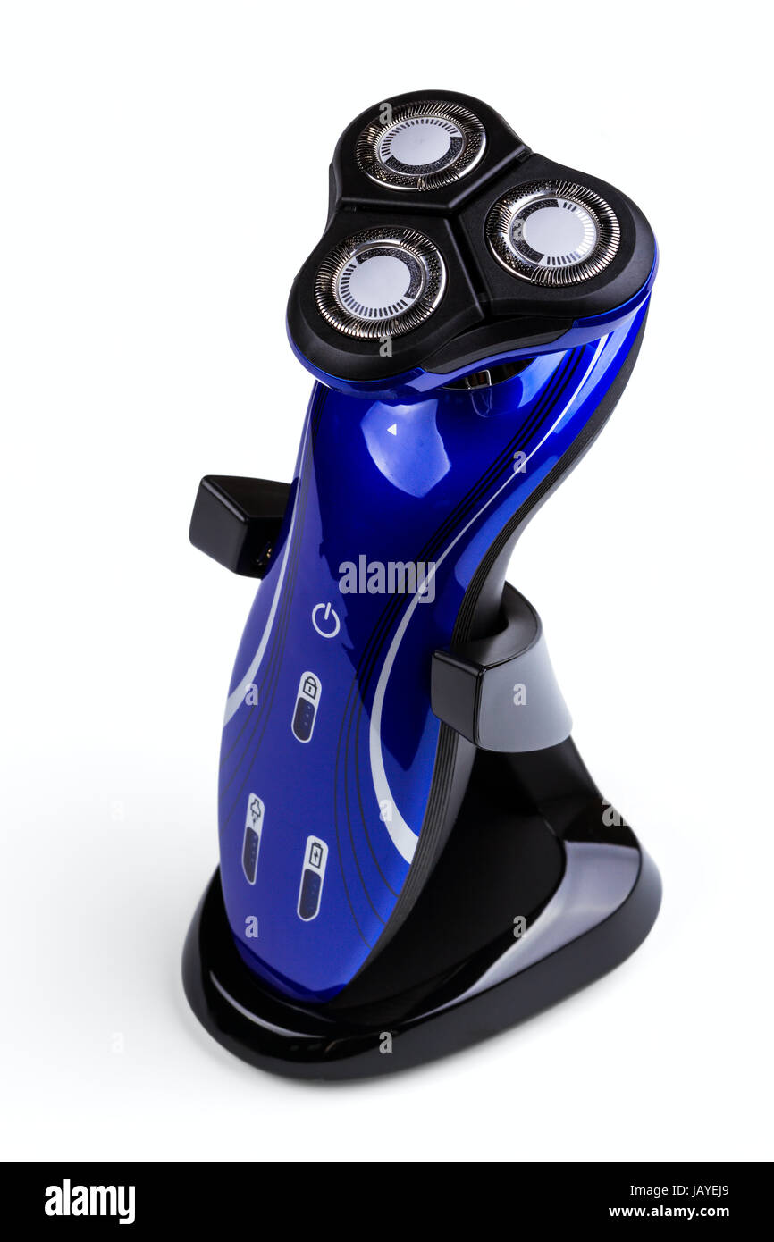 blue electric razor isolated on white background Stock Photo - Alamy