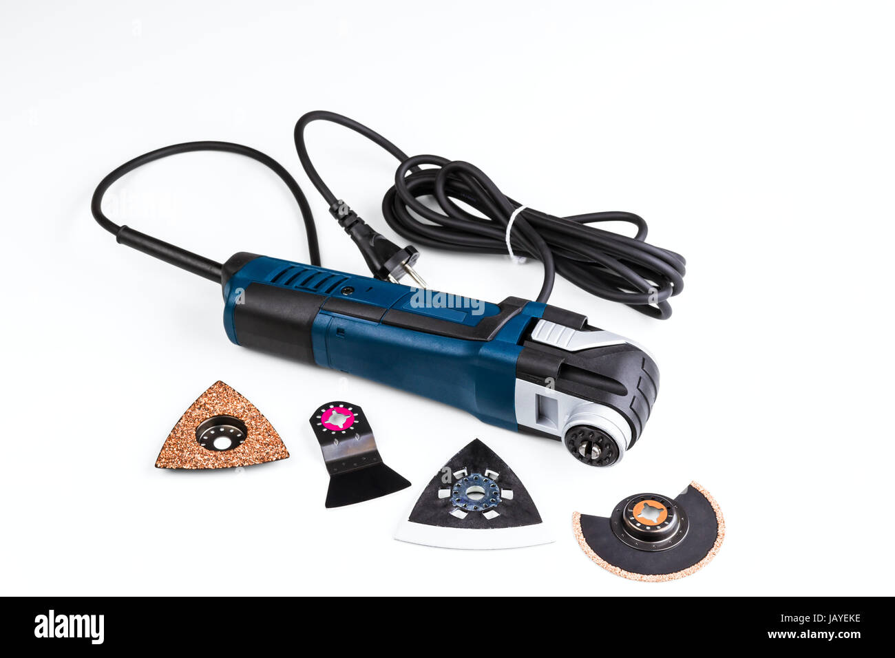 oscillating multifunction power tool isolated on white background