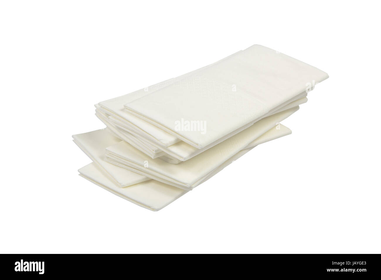 Stapel Papiertaschentücher auf weißem Hintergrund Stock Photo