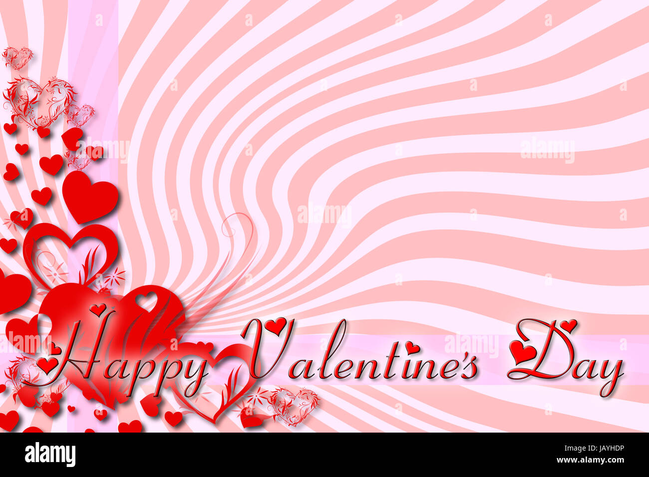 Greeting card for Valentine's Day, in red and pink, with a space for ...