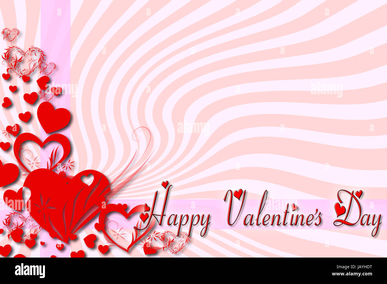 Greeting card for Valentine's Day, in red and pink, with a space for ...