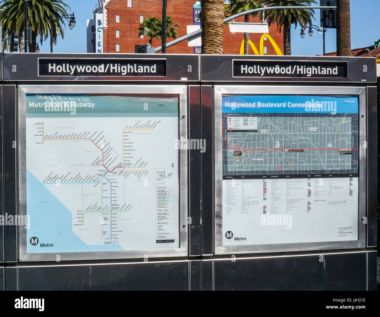Subway Map at Hollywood and Highland Subway station - LOS ANGELES - CALIFORNIA Stock Photo