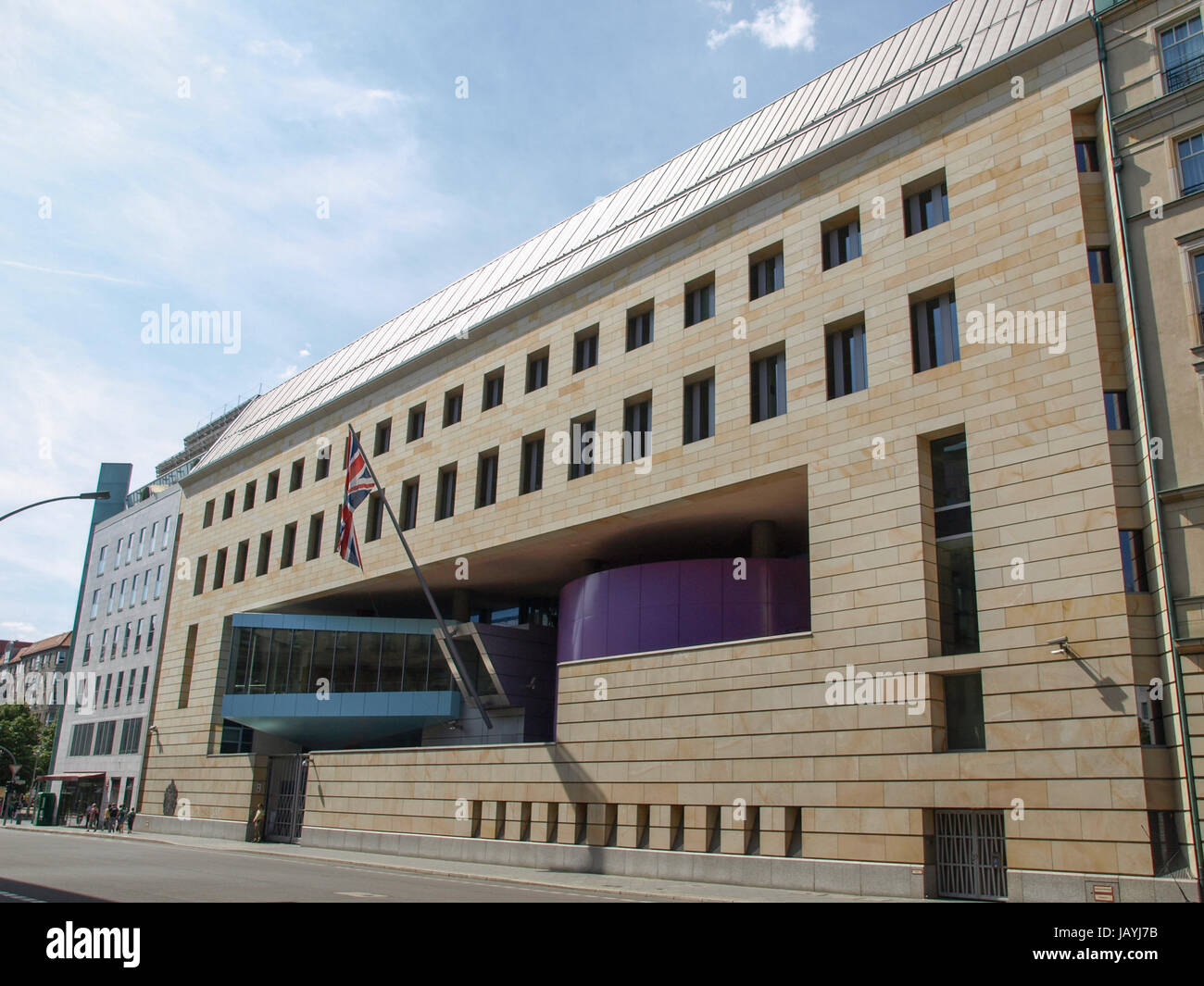 BERLIN, GERMANY - AUGUST 08, 2009: The new building for the British Embassy was designed by English architect Michael Wilford CBE in year 2000 Stock Photo