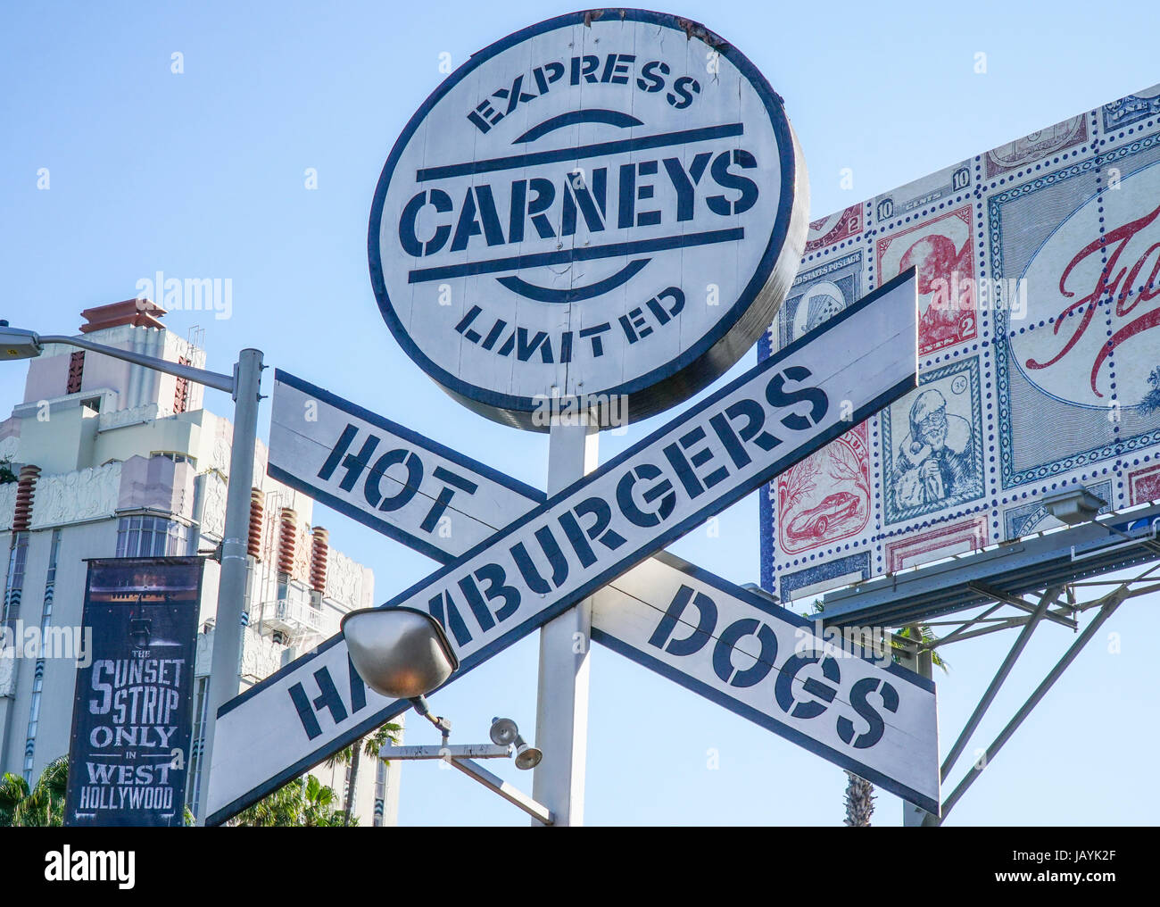 Famous Fast food restaurant in a train wagon Carneys in Los Angeles
