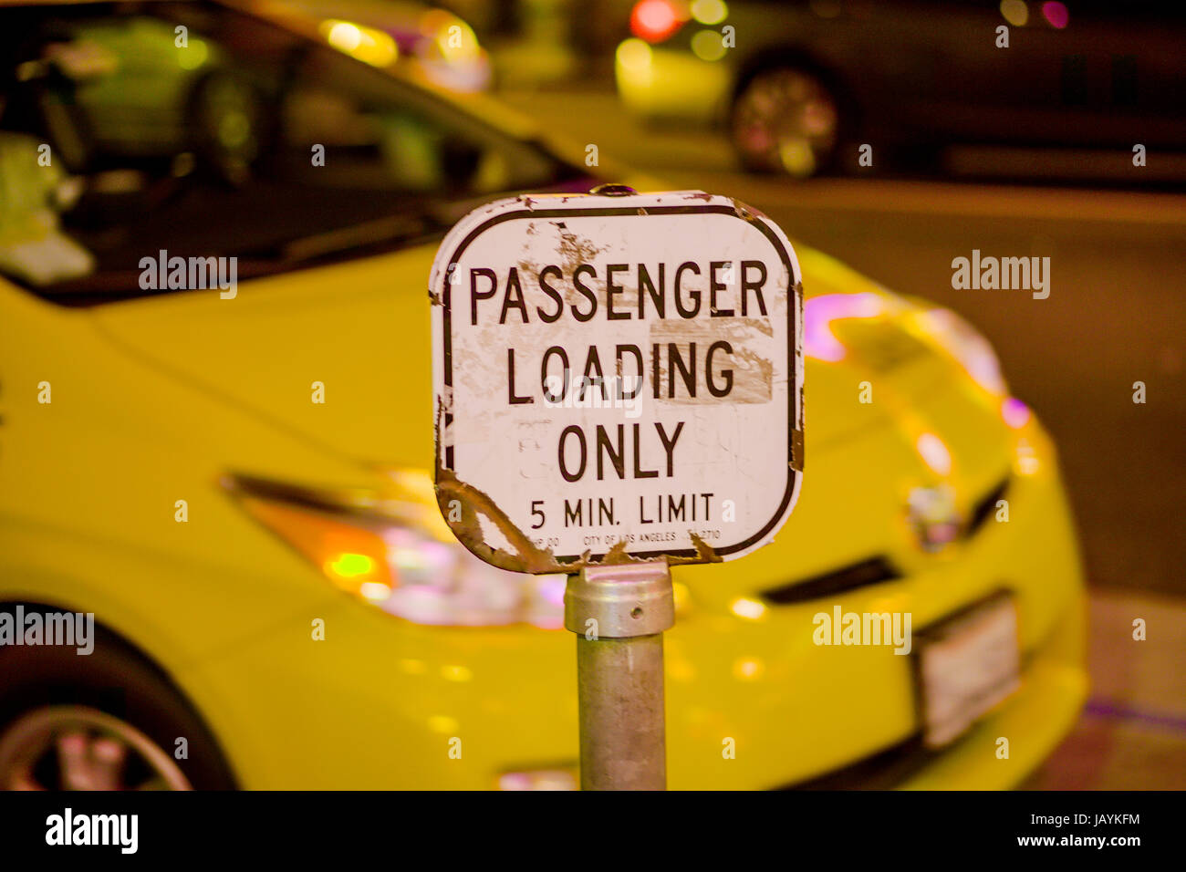 Passenger Loading Zone at Hollywood Blvd by night LOS ANGELES