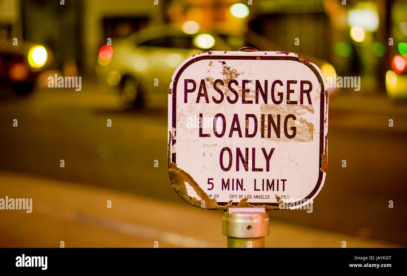 Passenger Loading Zone at Hollywood Blvd by night LOS ANGELES