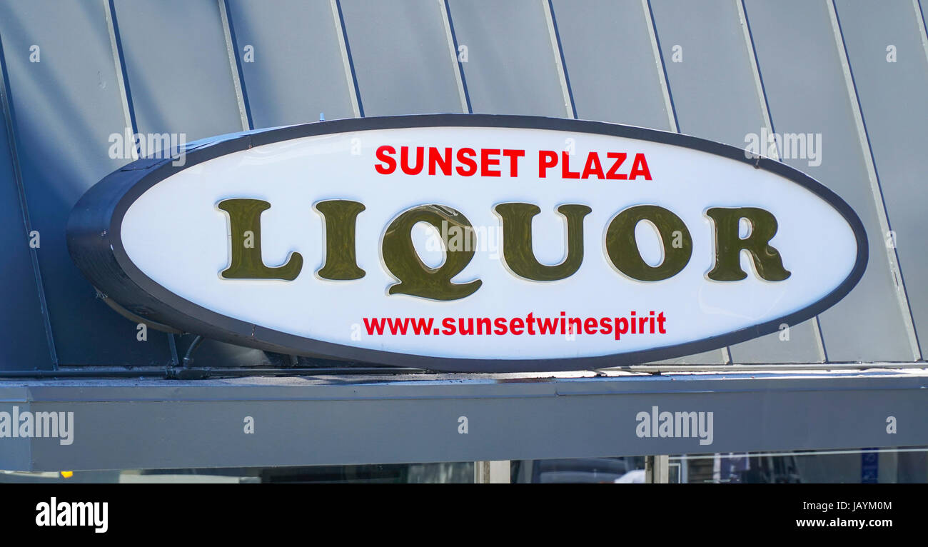 Sunset Plaza Liquor in Los Angeles LOS ANGELES CALIFORNIA Stock Photo Alamy