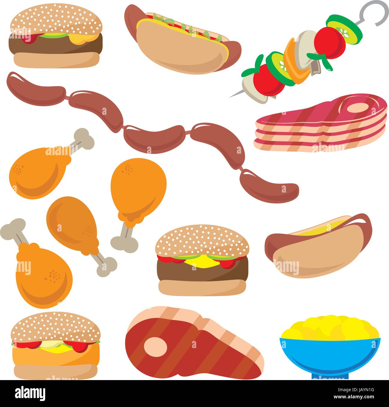 BBQ Food Cartoon Vectors Stock Vector Image & Art Alamy