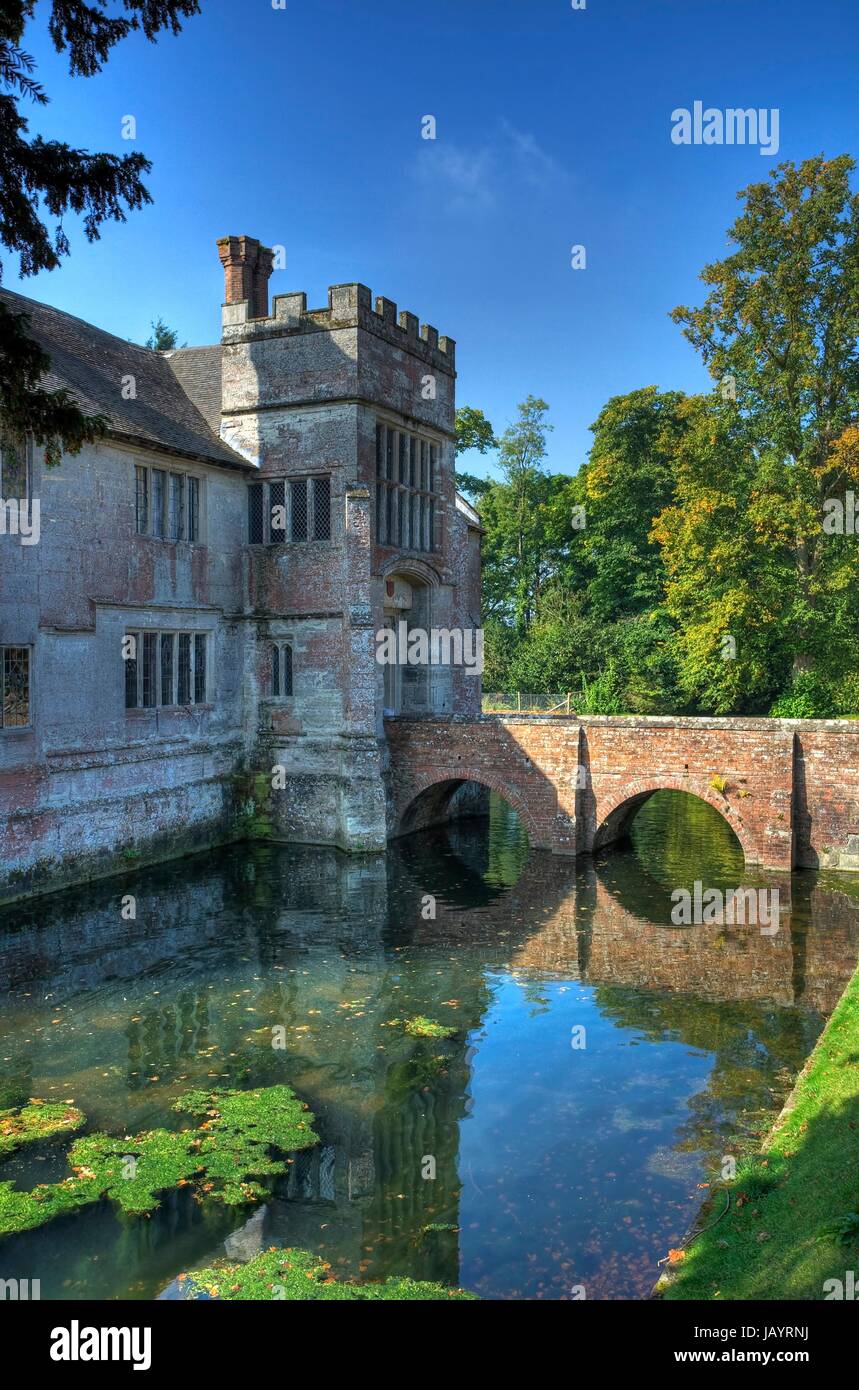 The moated manor house at Baddesley Clinton, Warwickshire, England