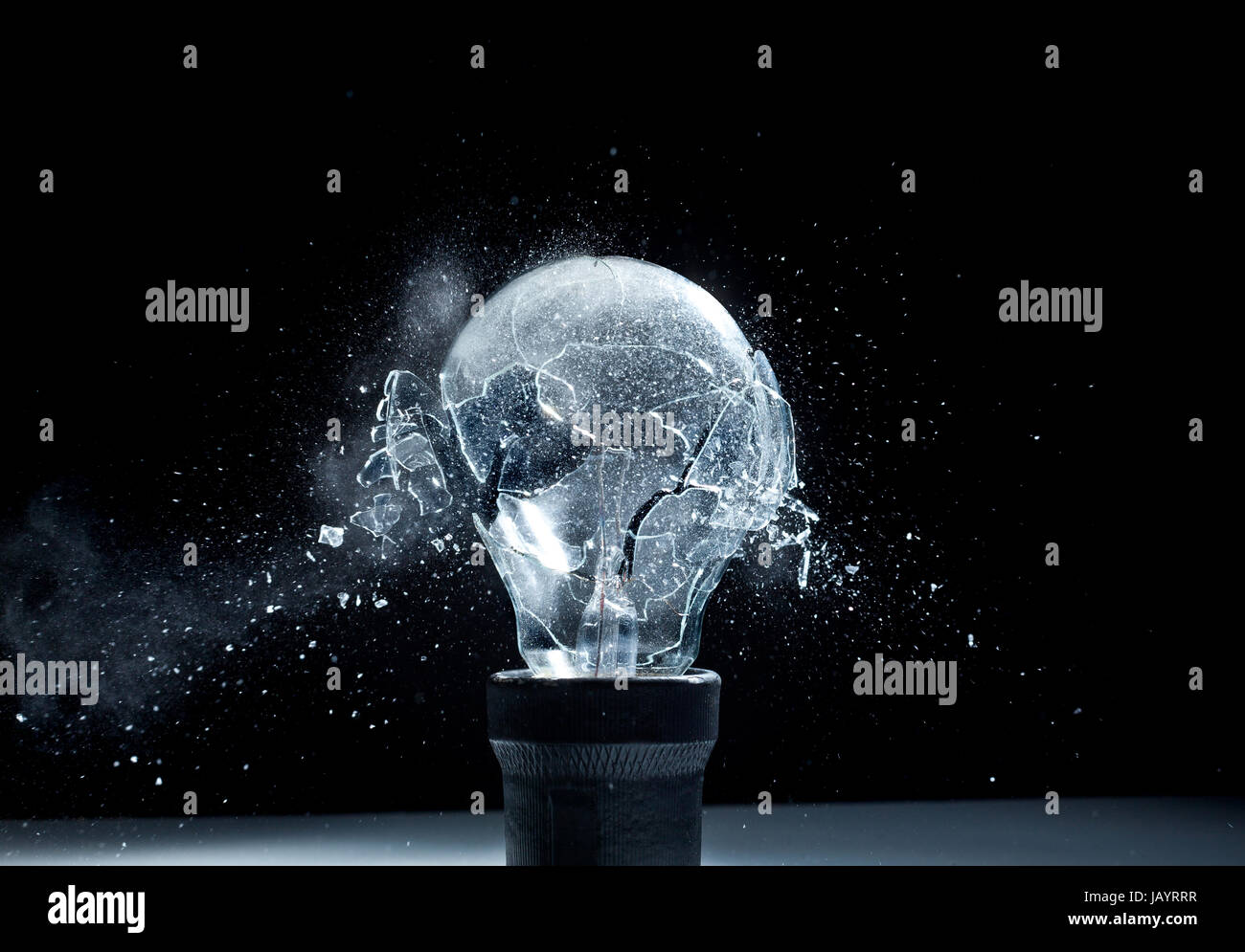 close up image of electric bulb explosion Stock Photo