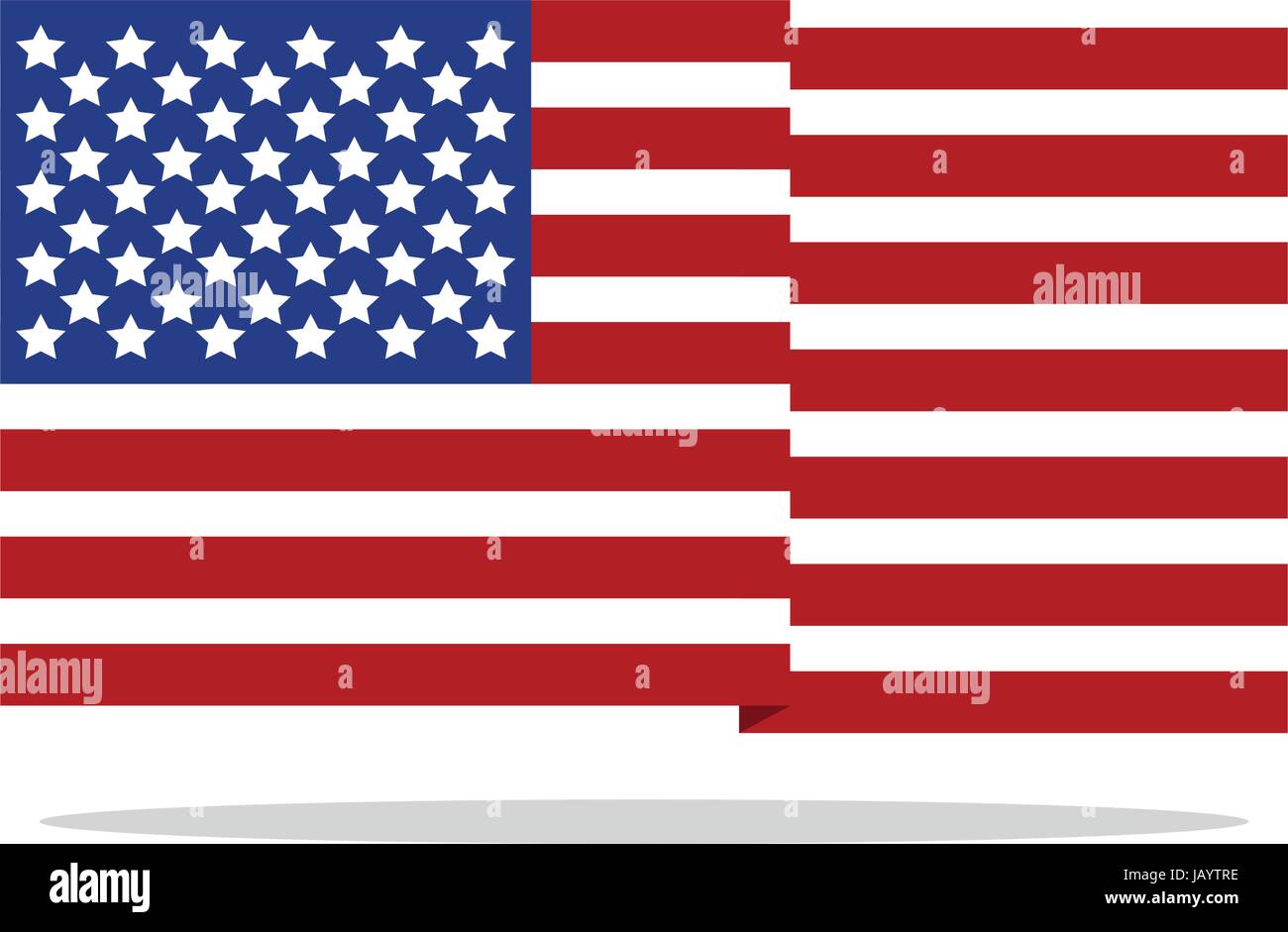 United States flag on white background in vector Stock Vector Image ...