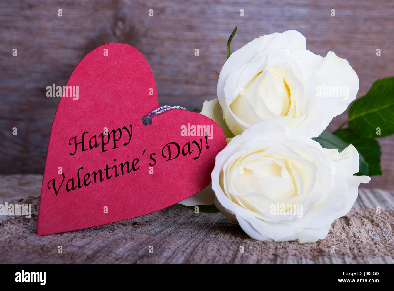 Valentines Background with red Heart and white Roses Stock Photo - Alamy
