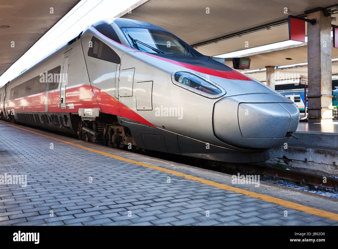 Beautiful photo of high speed modern commuter train Stock Photo - Alamy