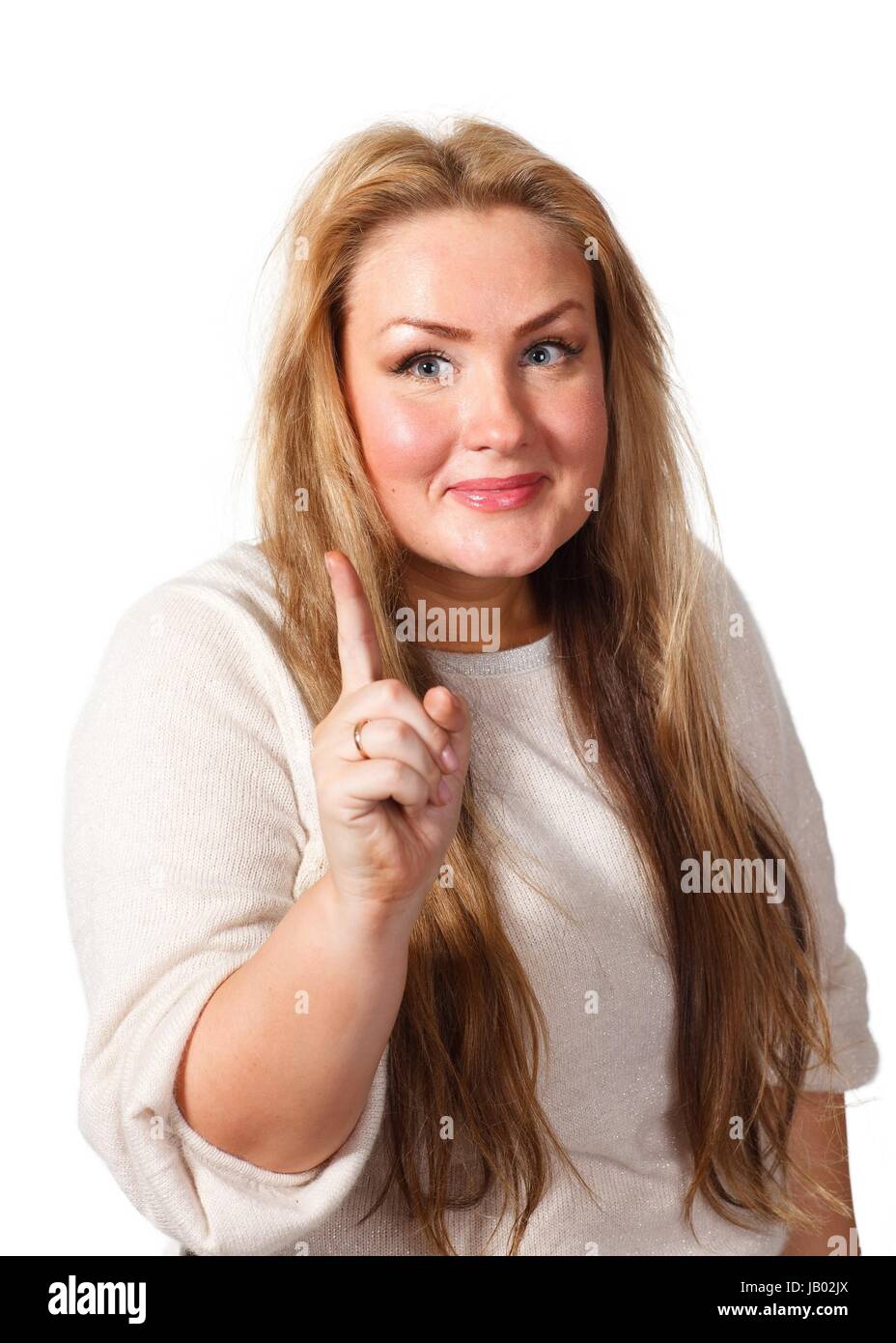 Portrait of young surprising woman on a white background Stock Photo ...