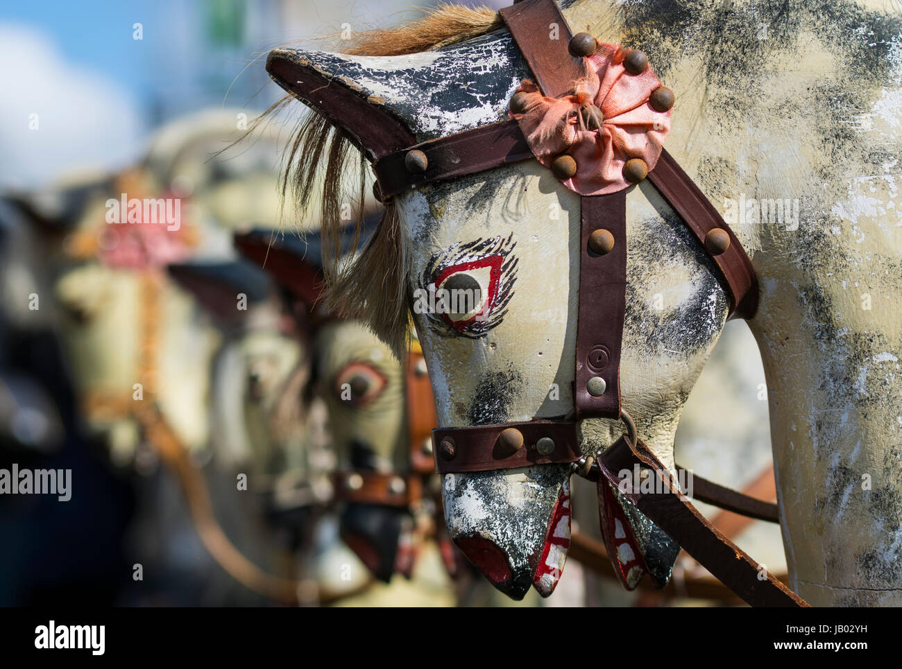 Rocking Horses on Display at Belton House Horse Trials Stock Photo Alamy