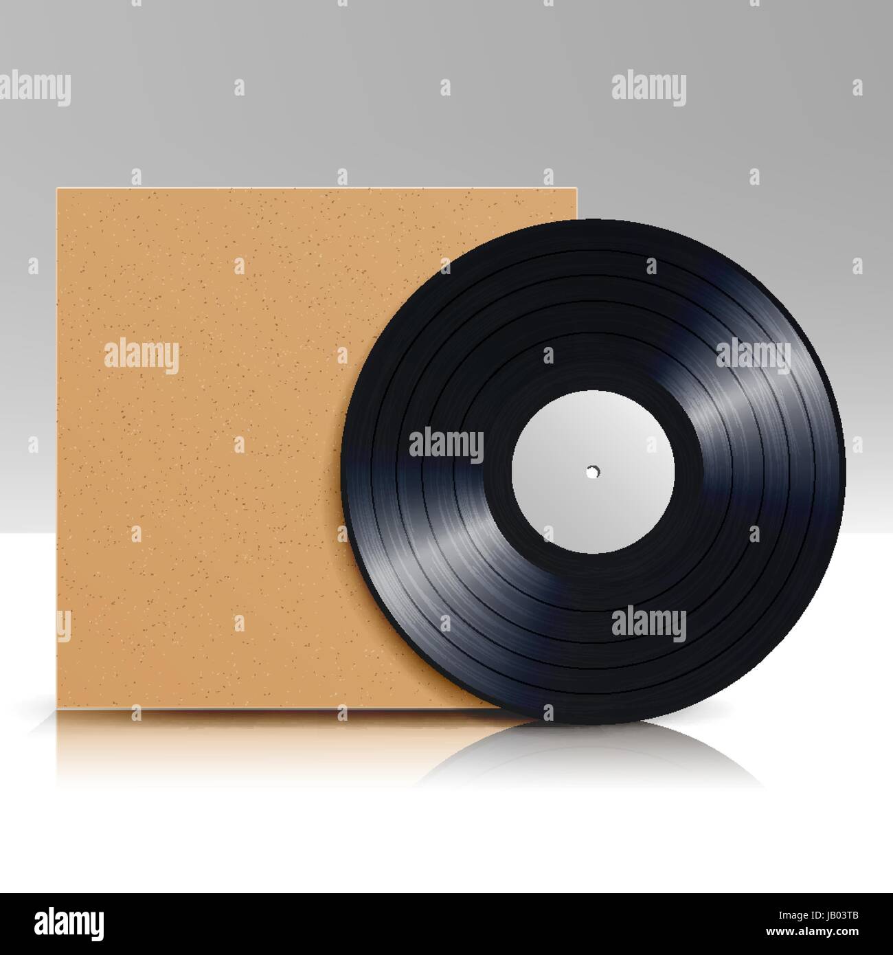 Vinyl Disc. Blank Isolated White Background. Realistic Empty Template