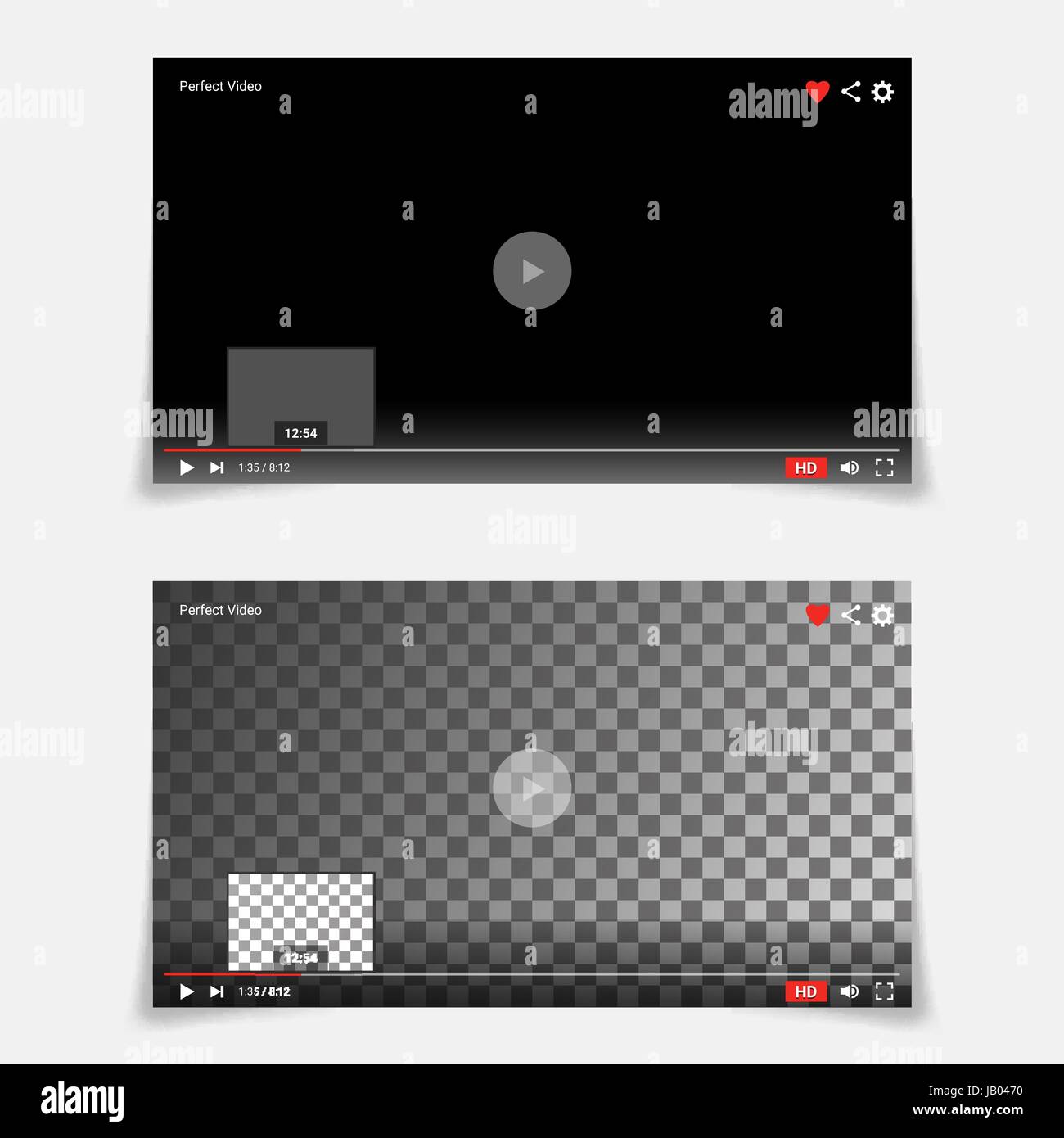 Video Player Interface Template Vector. Modern Flat Player Stock Vector ...