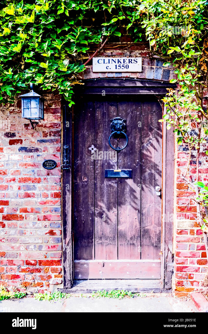 Front door of an english cottage Stock Photo