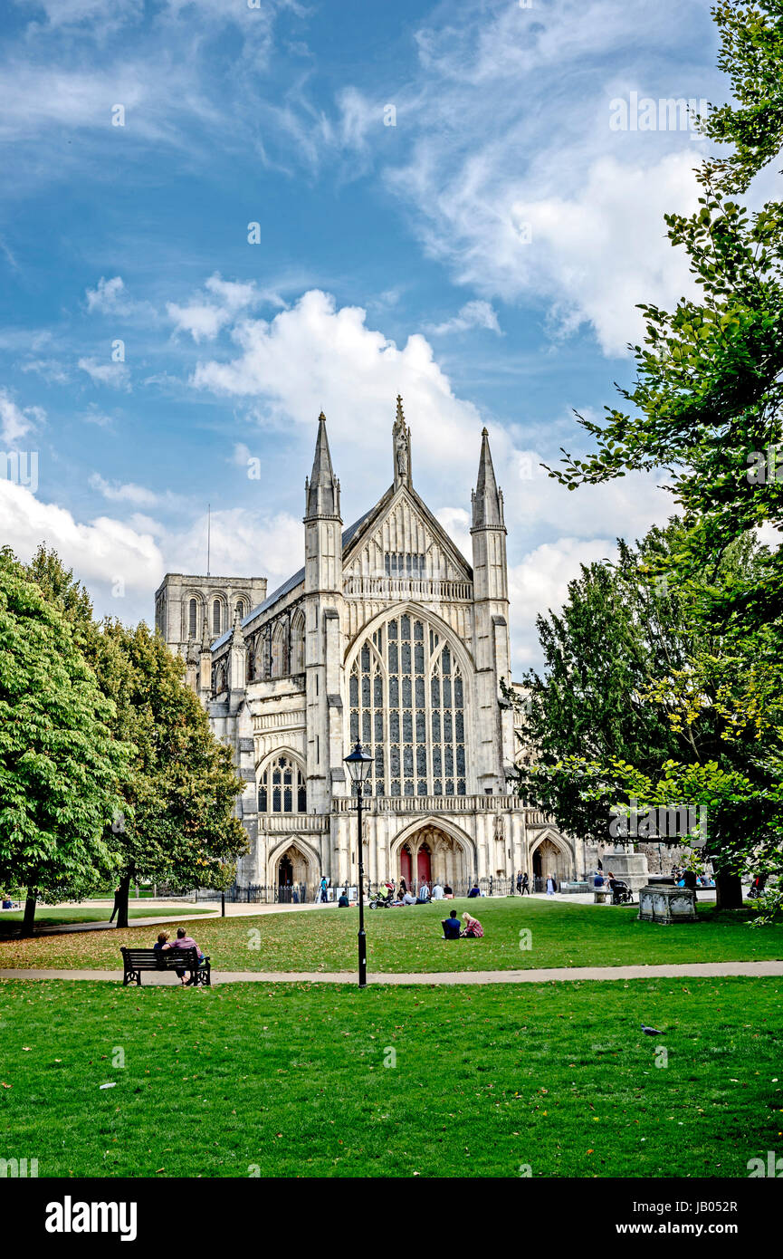Winchester Cathedral; Kathedrale von Winchester, Hampshire, Südengland Stock Photo