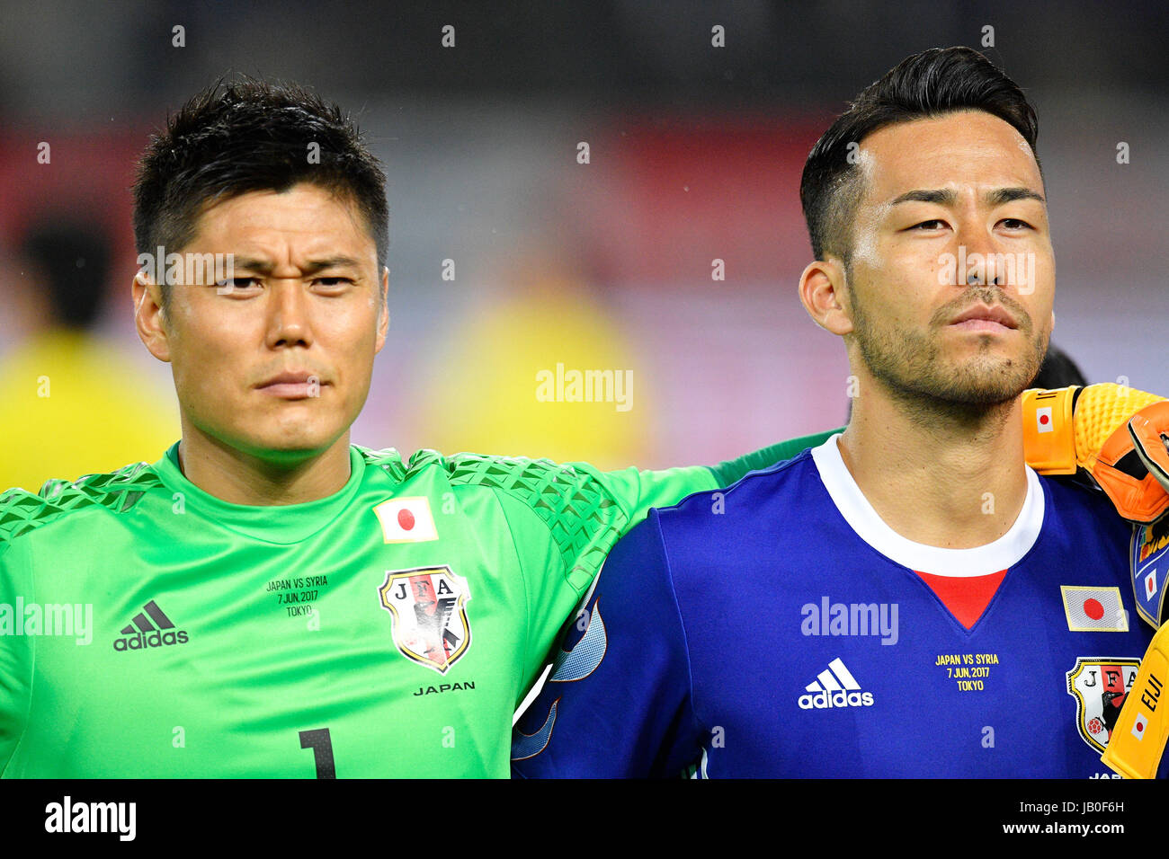 Tokyo Japan 7th June 17 L R Eiji Kawashima Maya Yoshida Jpn Football Soccer Kirin Challenge Cup Tokyo Japan 7th June 17 L R Eiji Kawashima Maya Yoshida Jpn Football Soccer Kirin Challenge Cup