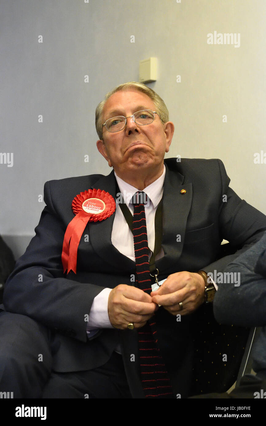 Sir Alan Meale looses the Mansfield seat for the Labour Party during the 8th June 2017 General election Ben Bradley for the Tory party Stock Photo