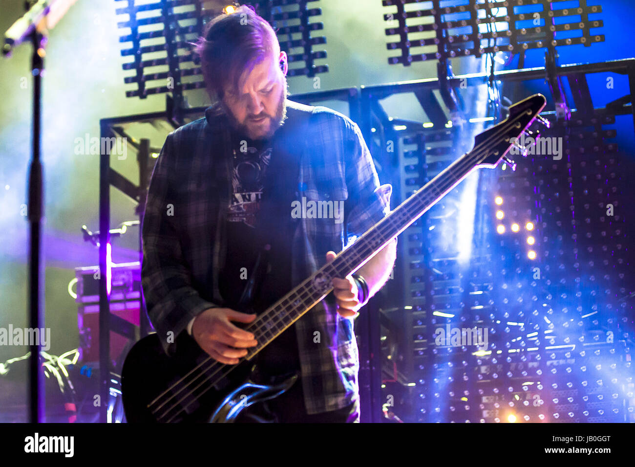 Anaheim, Anaheim, USA. 6th June, 2017. Dale Stewart of Seether, a South African rock band founded in May 1999 in Pretoria, Gauteng, South Africa makes a stop on their current 2017 world tour at the House of Blues in Anaheim CA. Clint Lowery from Sevendust joins Seether as a touring guitarist. Credit: Dave Safley/ZUMA Wire/Alamy Live News Stock Photo