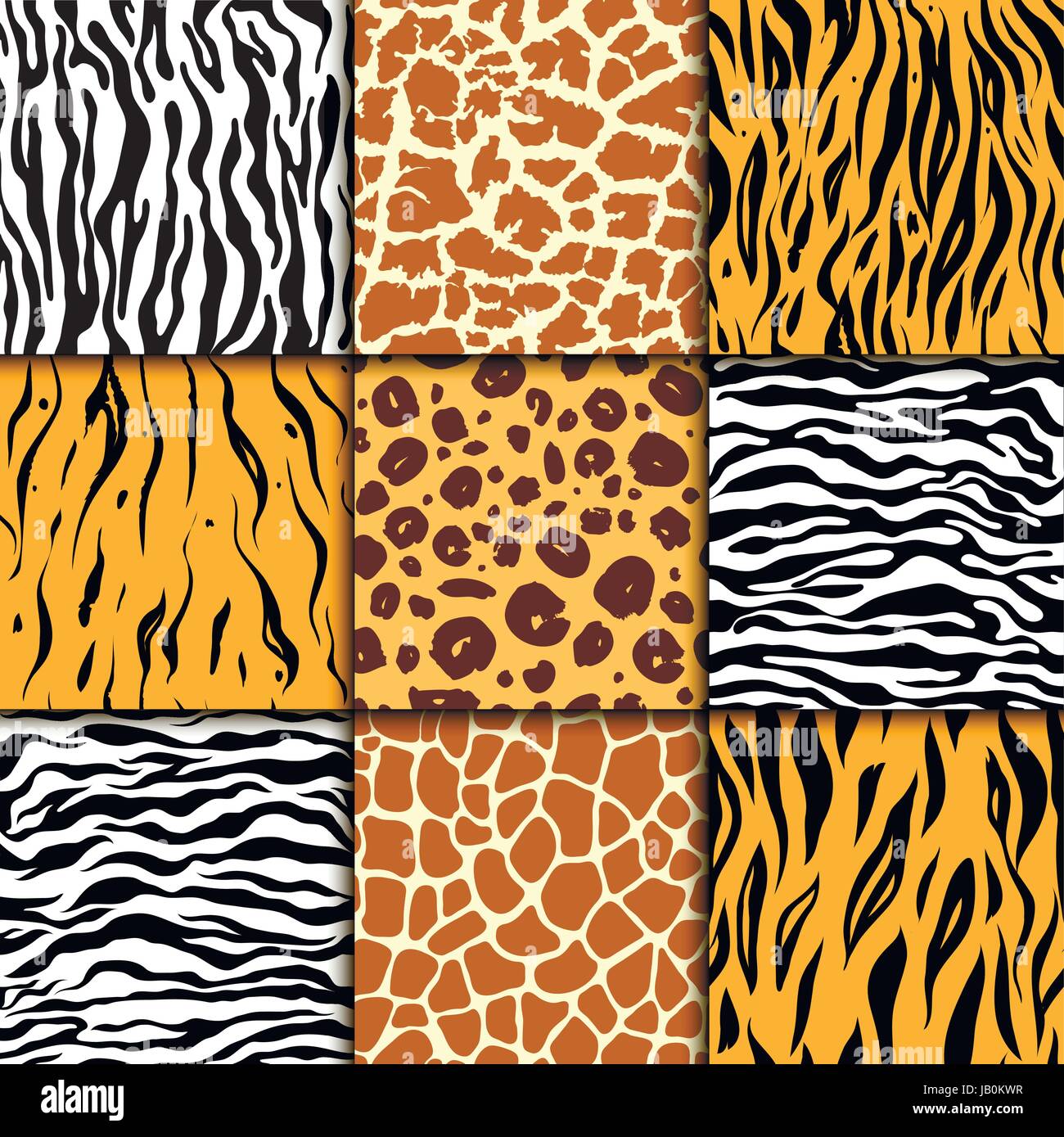 Seamless pattern with cheetah skin. vector background. Colorful zebra and tiger, leopard and giraffe exotic animal print. Stock Vector