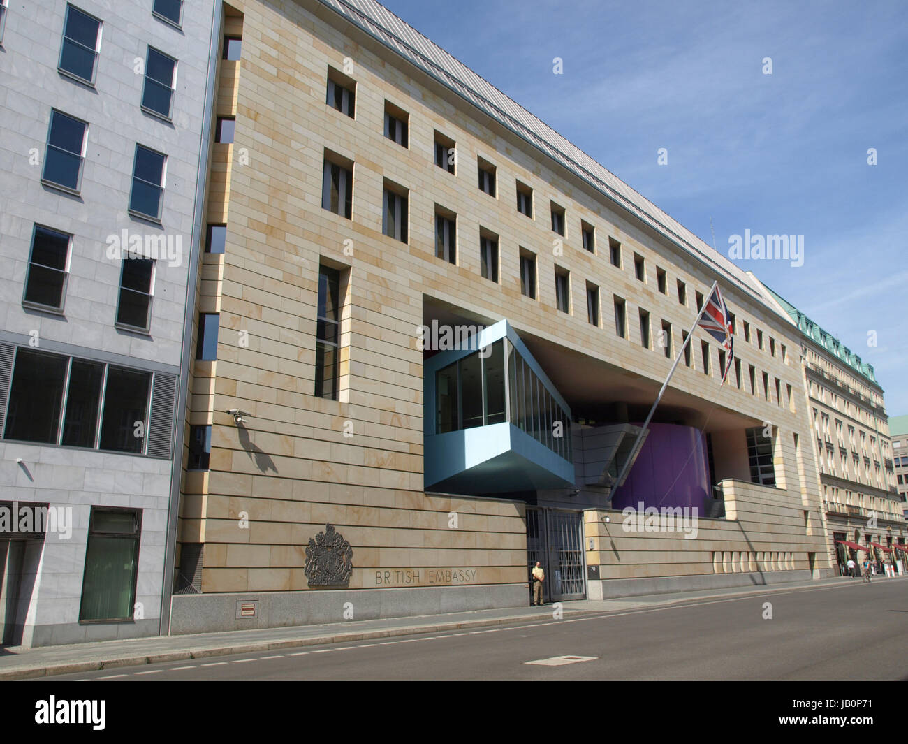 BERLIN, GERMANY - AUGUST 08, 2009: The new building for the British Embassy was designed by English architect Michael Wilford CBE in year 2000 Stock Photo